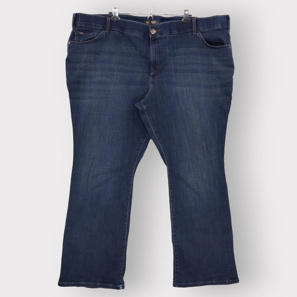 Lee‎ Bootcut Jeans Women 30W Blue Pockets Mid Rise Regular Fit Flex Motion M74 - Picture 1 of 13